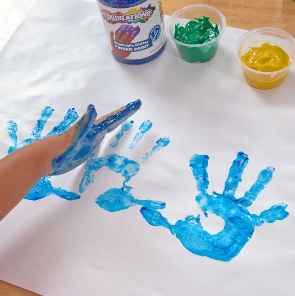 Colorations® Paraben-Free Washable Glitter Finger Paint, Set of 5 - 16 oz.