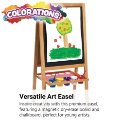 Colorations® Premium Free Standing Art Easel with Magnetic Dry Erase & Chalkboard