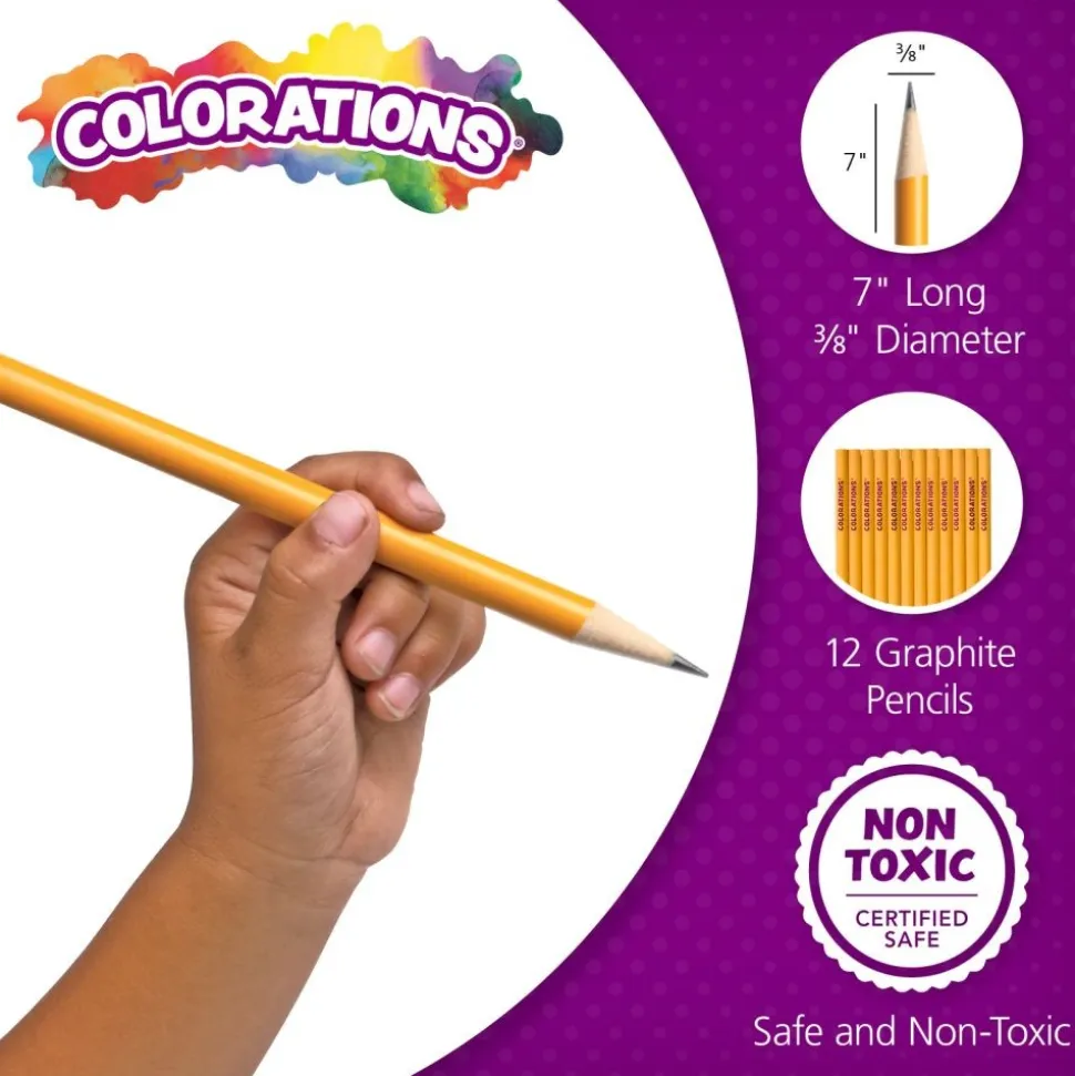 Colorations® Primary Pencils - Without Erasers, Set of 12