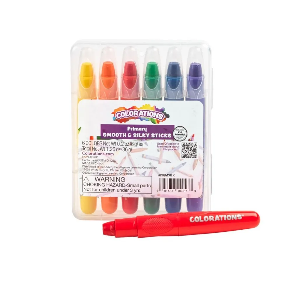 Colorations® Primary Smooth & Silky Sticks - 6 Colors