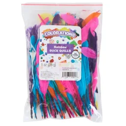 Colorations® Rainbow Duck Quill Feathers - 1 oz.