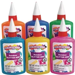 Colorations® Rainbow Glitter Glue, 4 oz. - Set of 6
