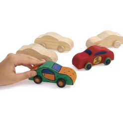 Colorations® Real Rolling Wooden Cars - Set of 12