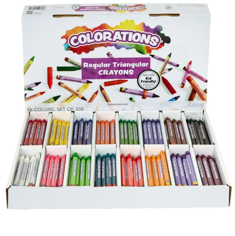 Colorations® Regular Size Triangular Crayons Value Pack - Set of 208
