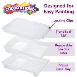 Colorations® Re-useable Paint Tray with Liner and Lid, Set of 5