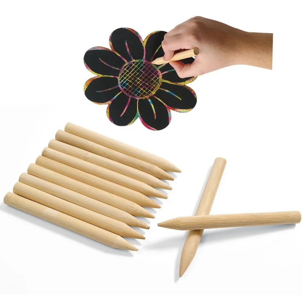 Colorations® Scratch Designs Jumbo Wooden Art Sticks - Set of 48