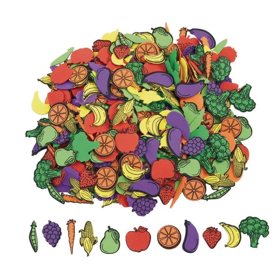 Colorations® Self-Adhesive Fruit & Veggie Foam - 500 pieces