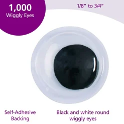 Colorations® Self-Adhesive Wiggly Eyes - 1,000 Pieces