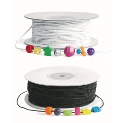 Colorations® Set of Black & White Beading Elastic - 200 yards