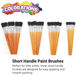 Colorations® Short Handle Wooden Easel Paint Brushes - Set of 24