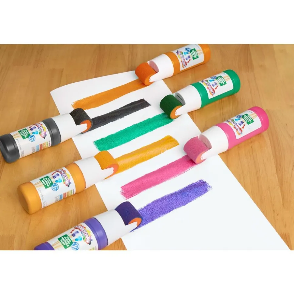 Colorations® Simply Washable Tempera Roller Set, 12 Colors