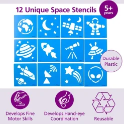 Colorations® Space Stencil Set - Set of 12