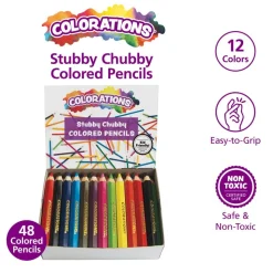 Colorations® Stubby Chubby Colored Pencils - Set of 48