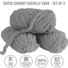 Colorations® Super Chunky Chenille Yarn, Warm Gray - Set of 3