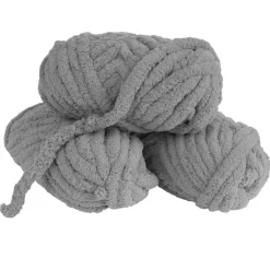 Colorations® Super Chunky Chenille Yarn, Warm Gray - Set of 3