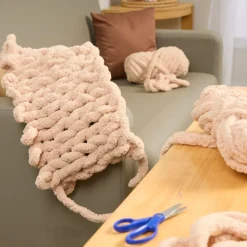 Colorations® Super Chunky Chenille Yarn, Natural Cream - Set of 3