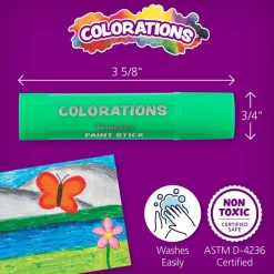 Colorations® Tempera Paint Sticks, Set of 12 Classic Colors