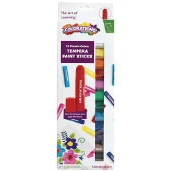 Colorations® Tempera Paint Sticks, Set of 12 Classic Colors