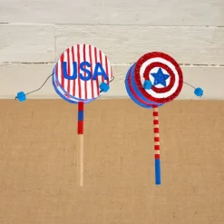 Colorations® 4th of July USA Spin Drum Craft Kit - Makes 12 Crafts