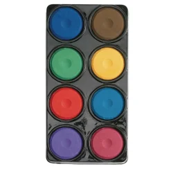 Colorations® Tropical Tempera Paint Cakes, 8 Colors in Tray