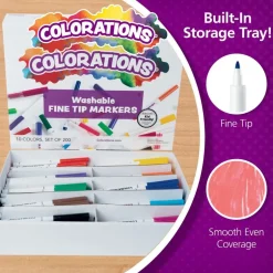 Colorations® Washable Fine Tip Marker Classroom Value Pack - Set of 200