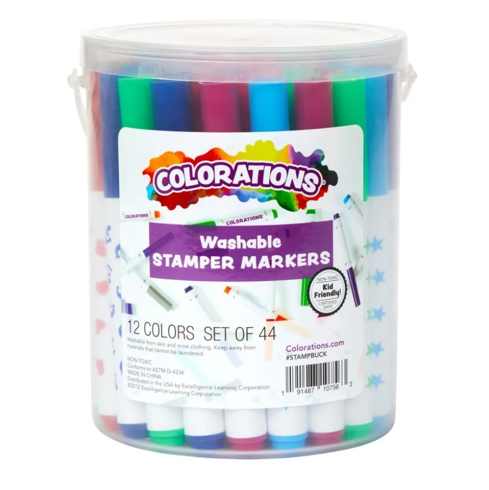 Colorations® Washable Marker Stamper Bucket - 44 Pieces