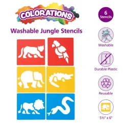 Colorations® Washable Plastic Jungle Stencils - Set of 6