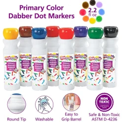 Colorations® Washable Primary Dabber Dots - Set of 8