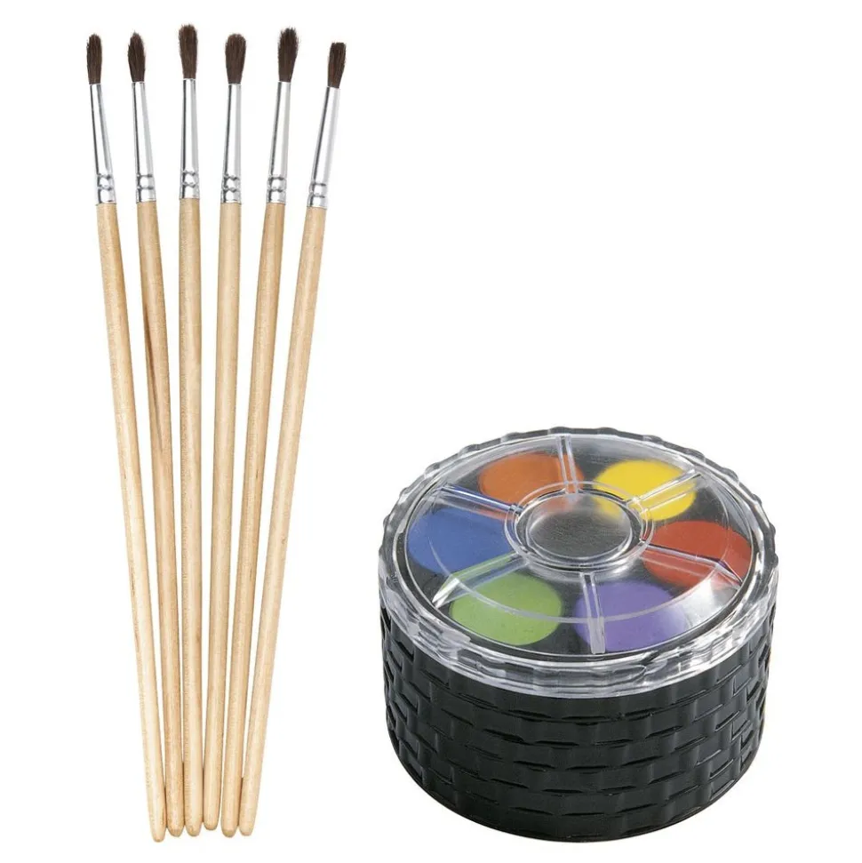6 Colorations® Watercolor Palettes and BONUS 6 Watercolor Brushes