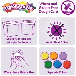 Colorations® Wheat & Gluten Free Primary and Neon Color Dough 1.5lbs ea