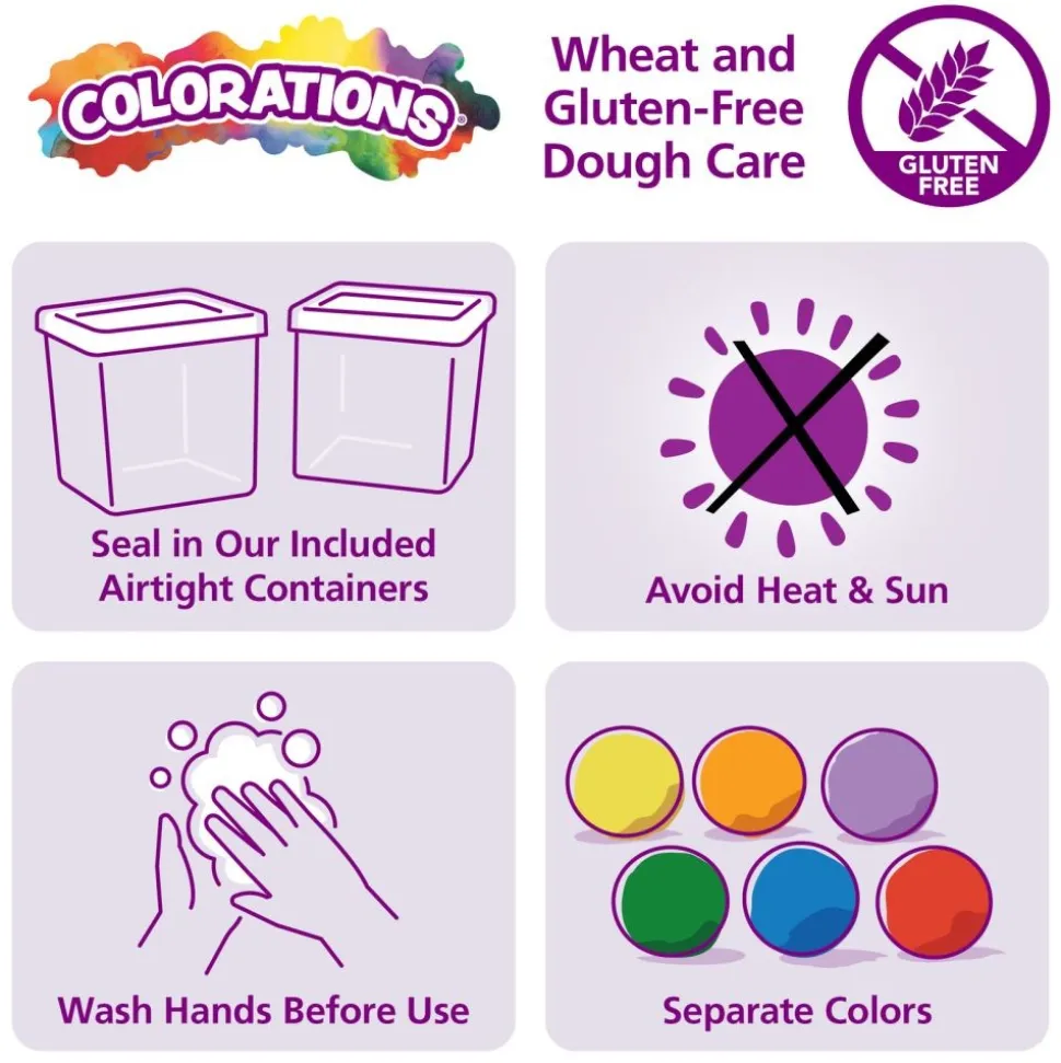 Colorations® Wheat & Gluten Free Primary and Neon Color Dough 1.5lbs ea