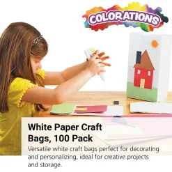 Colorations® White Paper Craft Bags - Set of 100