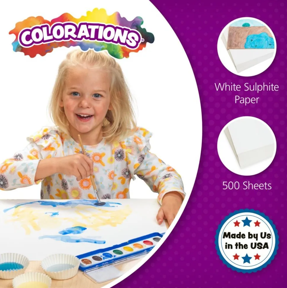 Colorations® White Sulphite Paper - 12" x 18", 50 lb.