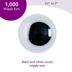 Colorations® Wiggly Eyes, Black - 1,000 Pieces