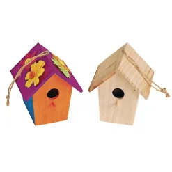 Colorations® Wooden Birdhouses - Set of 6