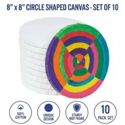 Colorations® 8" x 8" Circle Shaped Canvas - Set of 10