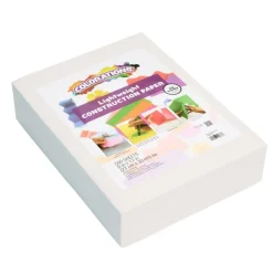 Colorations® 9" x 12" Lightweight Recycled Construction Paper, Off-White - 500 Sheets with BONUS Mindfulness Stencils - Set of 6