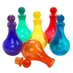 Colored Plastic Potion Bottles - 6 Pack