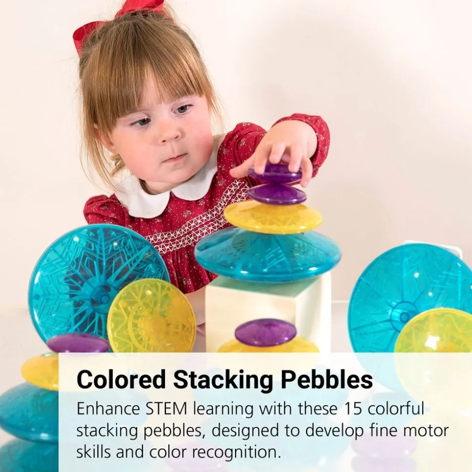 Colored Stacking Pebbles - 15 Pieces