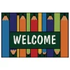 Colorful Pencils Welcome 3' x 4'6" Rectangle Kids Value Carpet