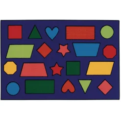 Color Shapes 4' x 6' Rectangle Kids Value Carpet