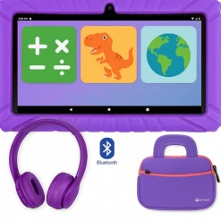 Contixo 7" Tablet, Bag, & Headphones in Purple - Set of 3