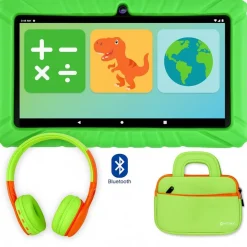 Contixo 7" Tablet, Bag, & Headphones in Green - Set of 3