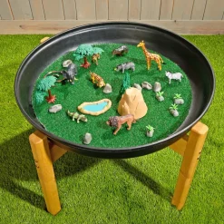 Cosy Black Tuff Tray with Wood Stand