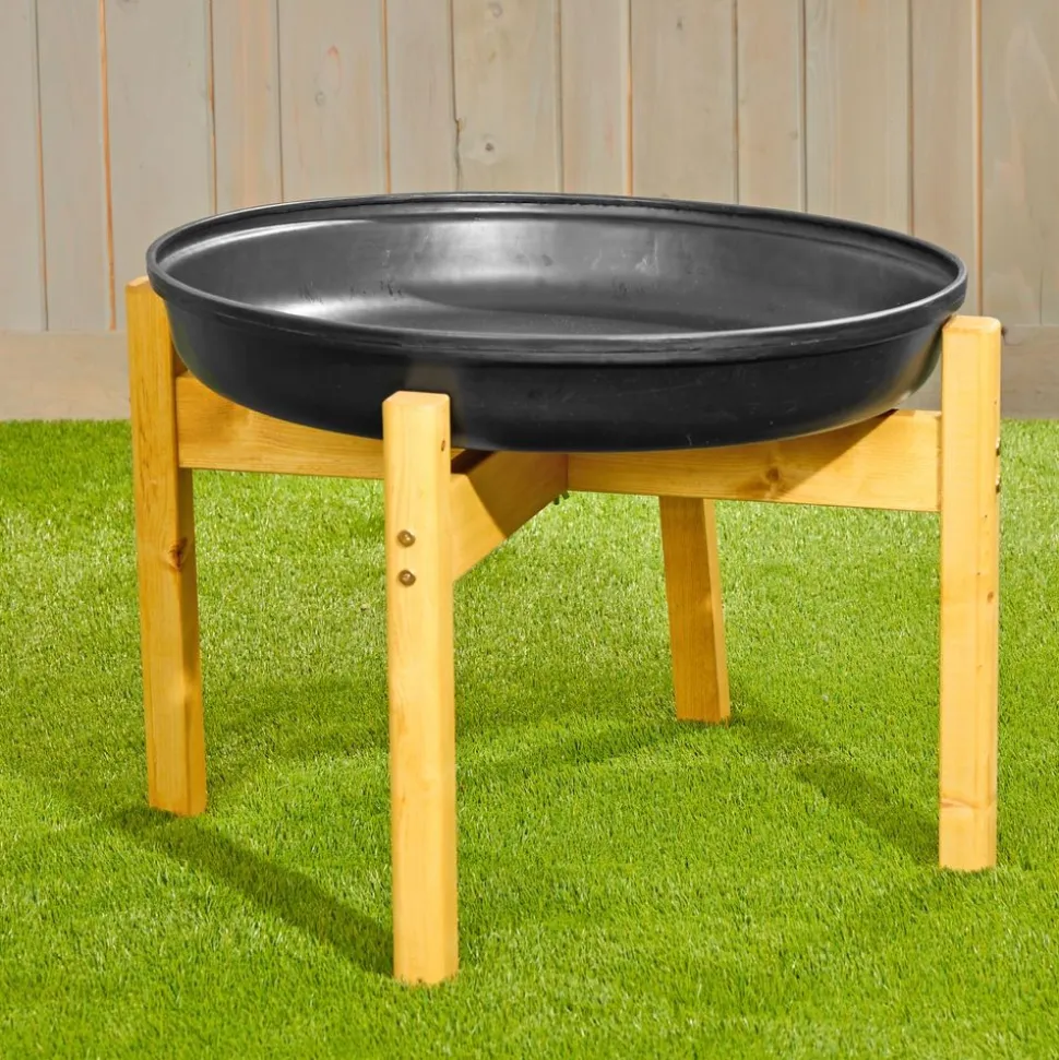 Cosy Black Tuff Tray with Wood Stand