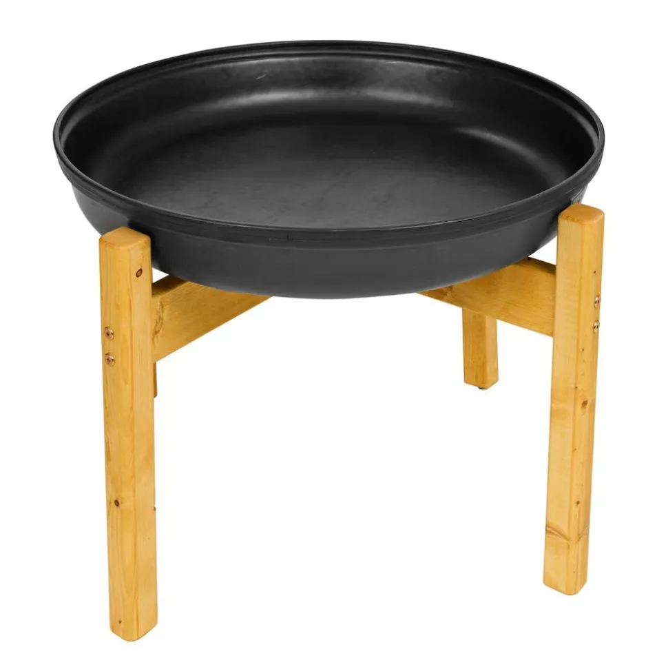 Cosy Black Tuff Tray with Wood Stand