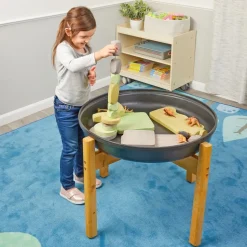 Cosy Black Tuff Tray with Wood Stand