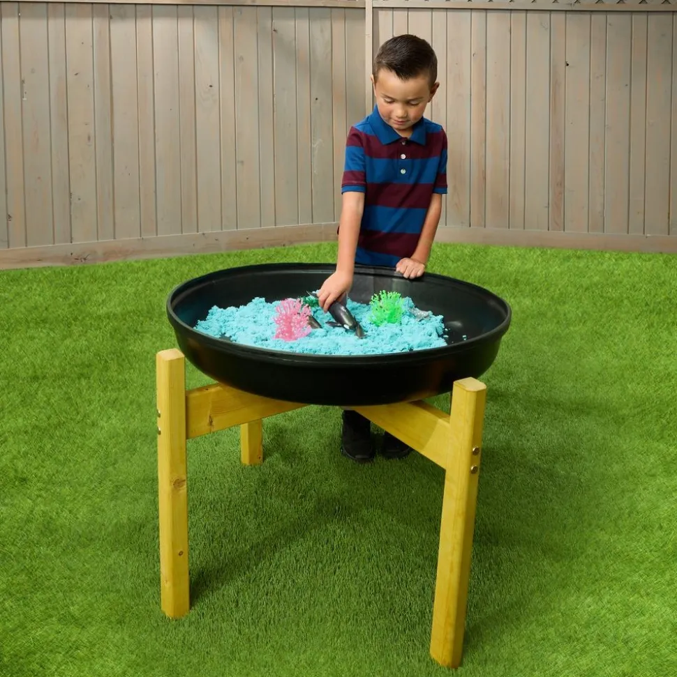 Cosy Black Tuff Tray with Wood Stand