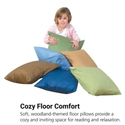 17" Cozy Woodland Floor Pillows - Set of 6