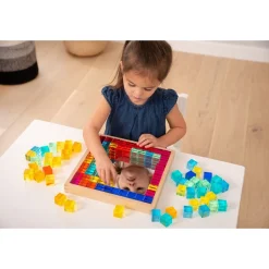 100 Cube Gems in Mirror Tray